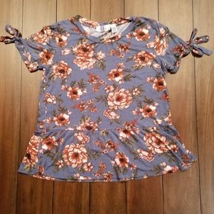 Tillys Floral Cut Short Sleeve- L